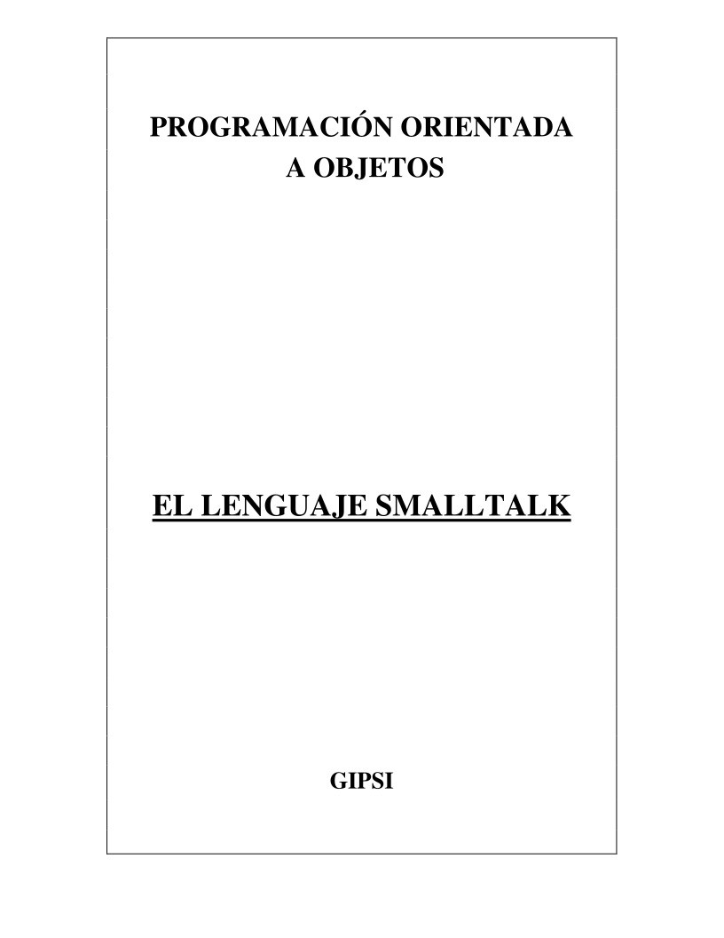 Imágen de pdf El lenguaje Smalltalk - Programación orientada a objetos