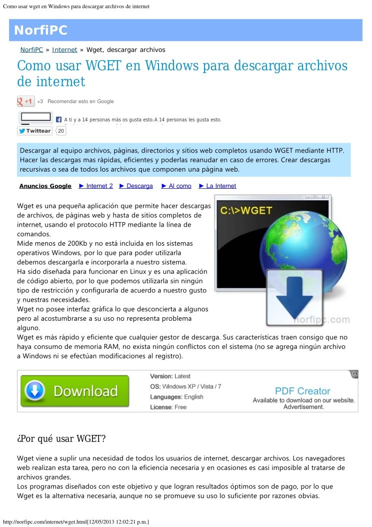 Imágen de pdf Como usar wget en Windows para descargar archivos de Internet