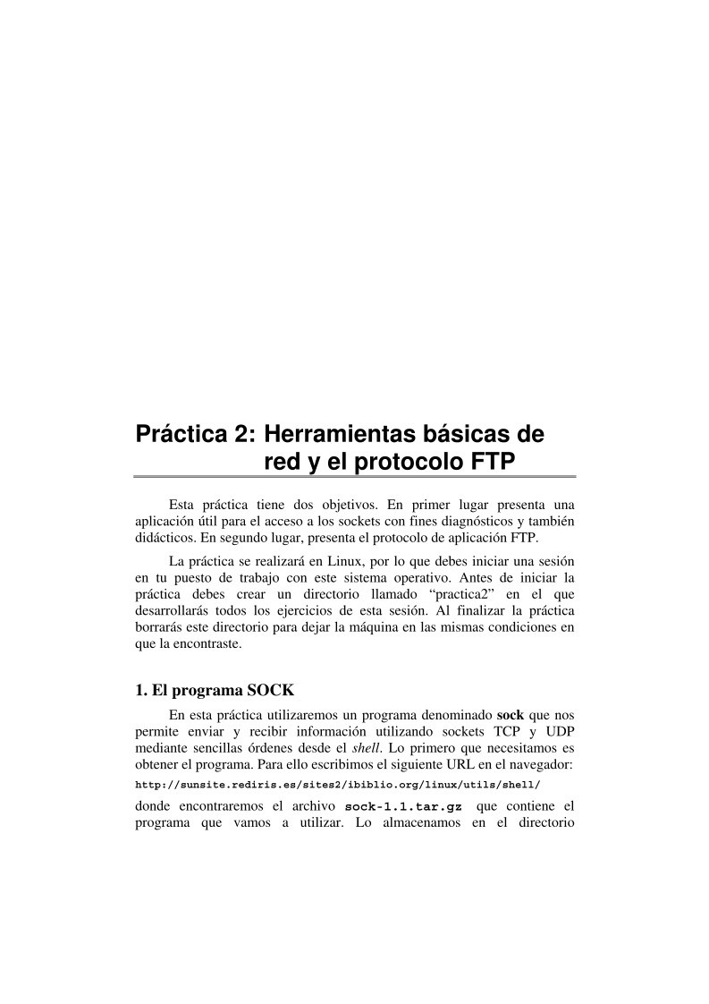 Imágen de pdf Práctica 2: Herramientas básicas de red y el protocolo FTP