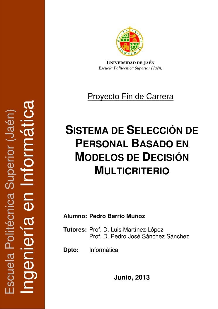Imágen de pdf Sistema de selección de personal basado en modelos de decisión multicriterio