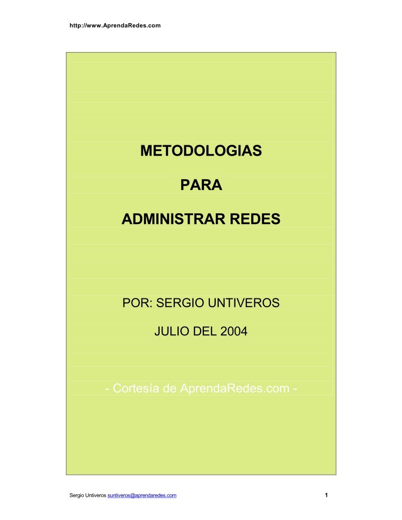 Imágen de pdf Metodologías para administrar redes