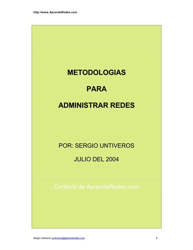 Imágen de pdf Metodologías para administrar redes