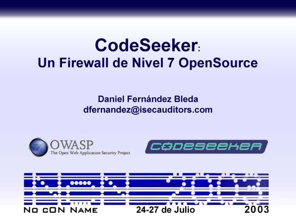 Imágen de pdf CodeSeeker - Un Firewall de Nivel 7 OpenSource