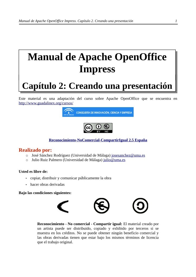 Imágen de pdf Manual de Apache OpenOffice Impress - Capítulo 2. Creando una presentación