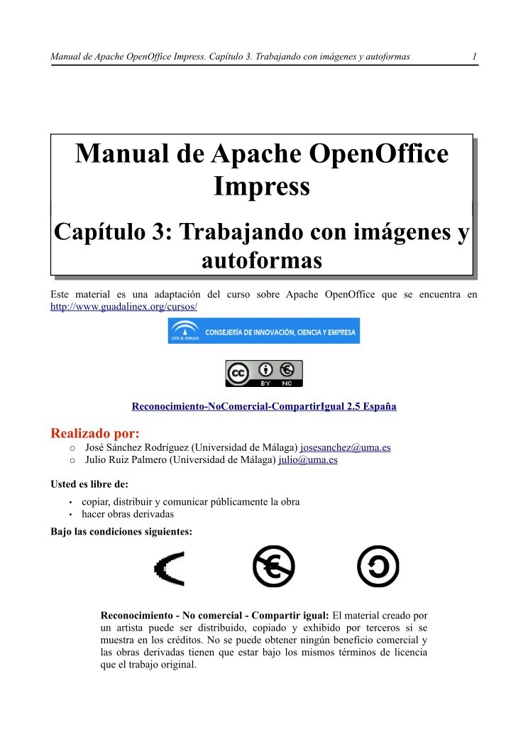 Imágen de pdf Manual de Apache OpenOffice Impress - Capítulo 3. Trabajando con imágenes y autoformas
