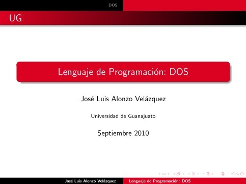Imágen de pdf Lenguaje de Programación: DOS