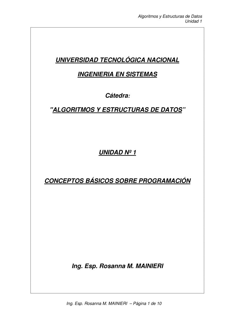 Imágen de pdf Unidad nº 1 - Conceptos básicos sobre programación