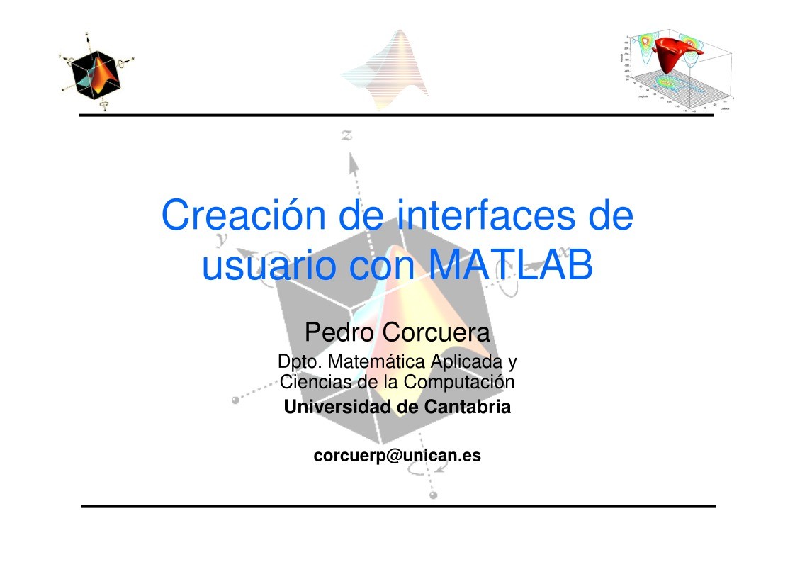Imágen de pdf Creación de interfaces de usuario con MATLAB