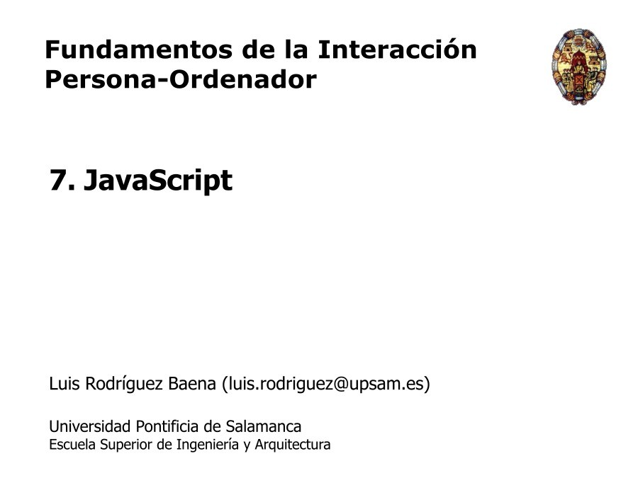 Imágen de pdf 7. JavaScript - Fundamentos de la Interacción Persona-Ordenador