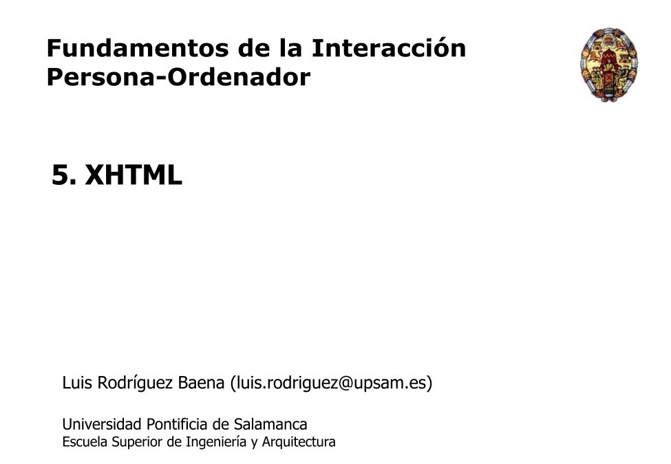 Imágen de pdf 5. XHTML - Fundamentos de la Interacción Persona-Ordenador