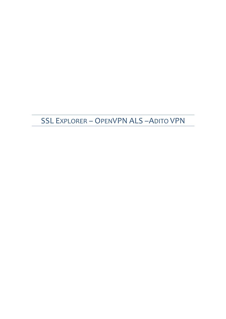 Imágen de pdf SSL Explorer - OpenVPN ALS - Adito VPN