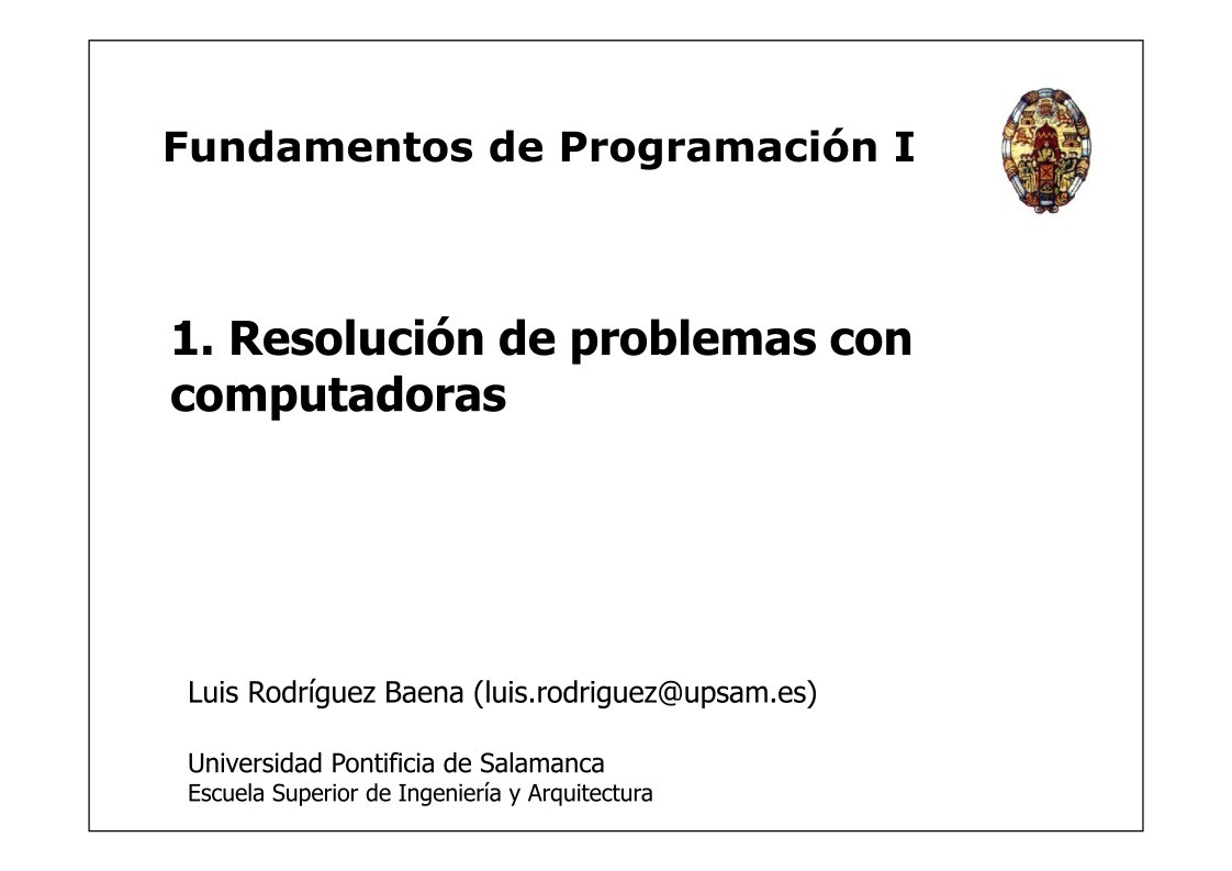 Imágen de pdf 1. Resolucion de problemas con computadoras - Fundamentos de Programación I