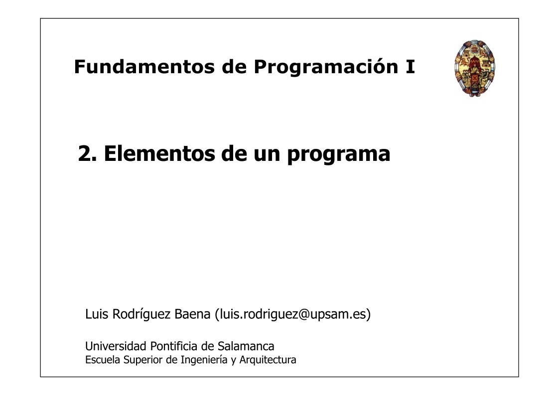 Imágen de pdf 2. Elementos de un programa - Fundamentos de Programación I