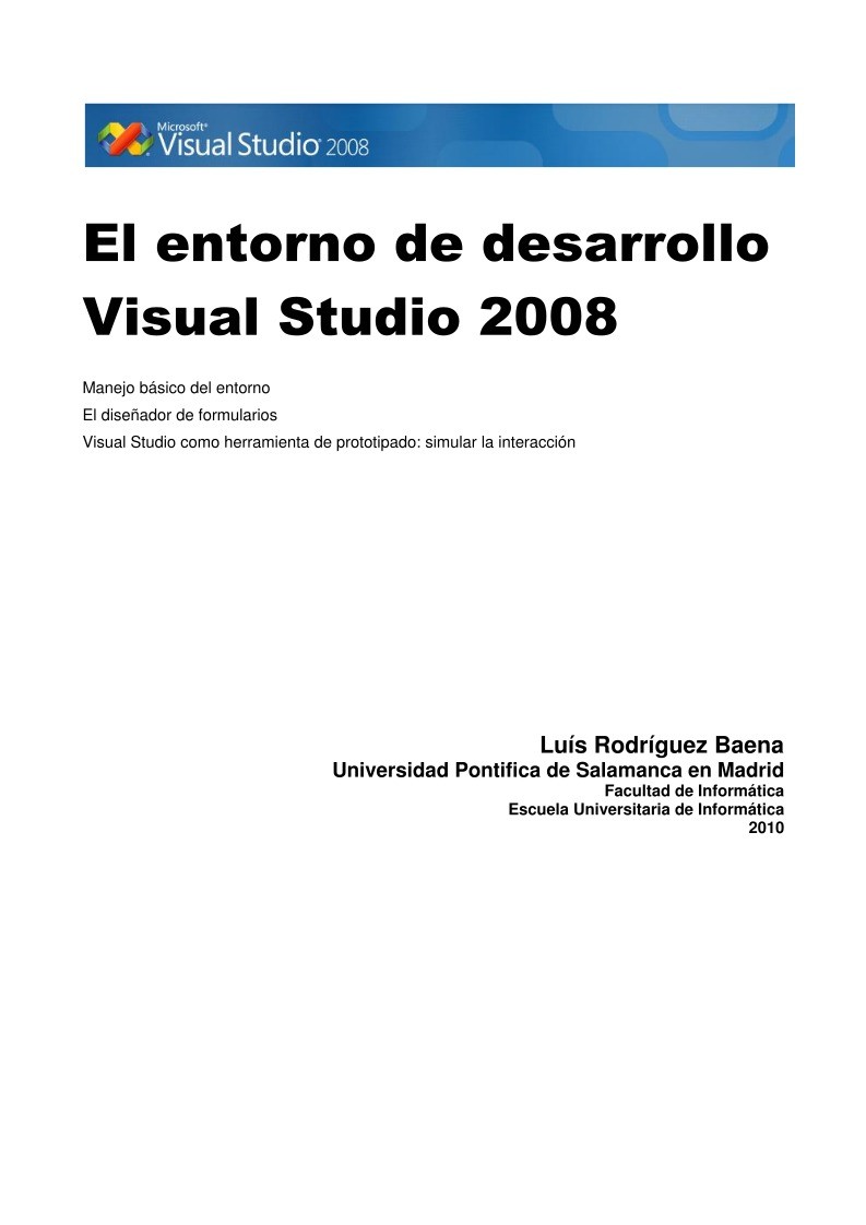 Imágen de pdf El entorno de desarrollo Visual Studio 2008
