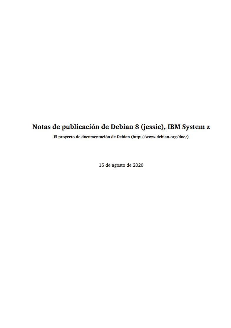 Imágen de pdf Notas de publicación de Debian 8 (jessie), IBM System z
