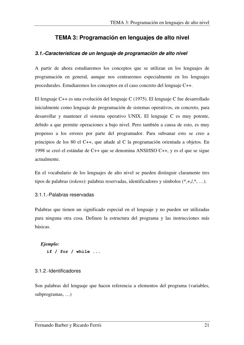 Imágen de pdf TEMA 3: Programación en lenguajes de alto nivel