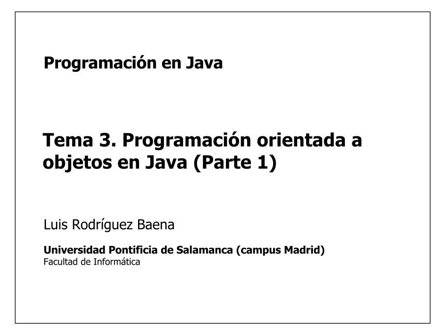 Imágen de pdf Tema 3. Programación orientada a objetos en Java (Parte 1) - Programación en Java