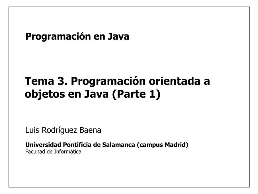 Imágen de pdf Tema 3. Programación orientada a objetos en Java (Parte 1) - Programación en Java