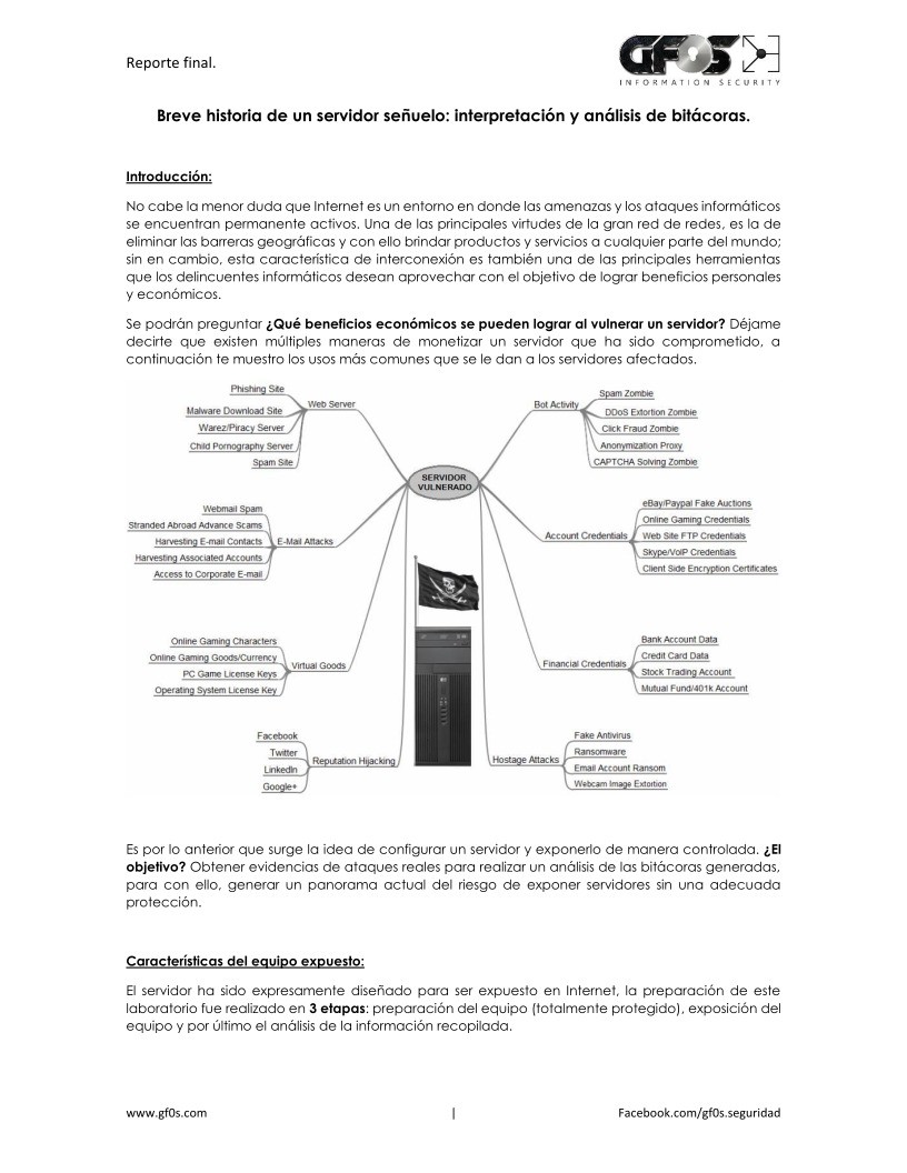 Imágen de pdf Breve historia de un s ervidor señuelo:  interpretación y  análisis de bitácoras