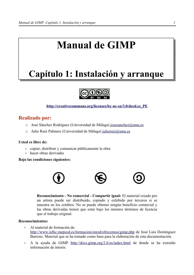 Imágen de pdf Capítulo 1. Instalación y arranque - Manual de GIMP