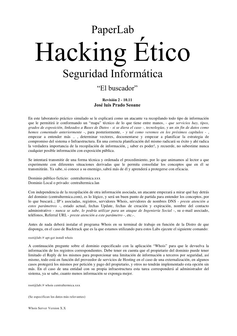 Imágen de pdf El buscador - Hacking Ético - Seguridad Informática