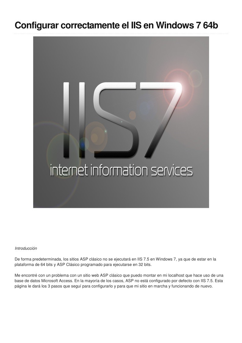Imágen de pdf Configurar correctamente el IIS en Windows 7 64b