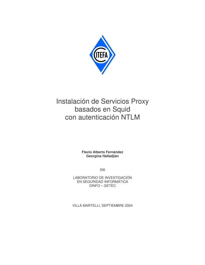 Imágen de pdf Instalación de Servicios Proxy basados en Squid con autenticación NTLM