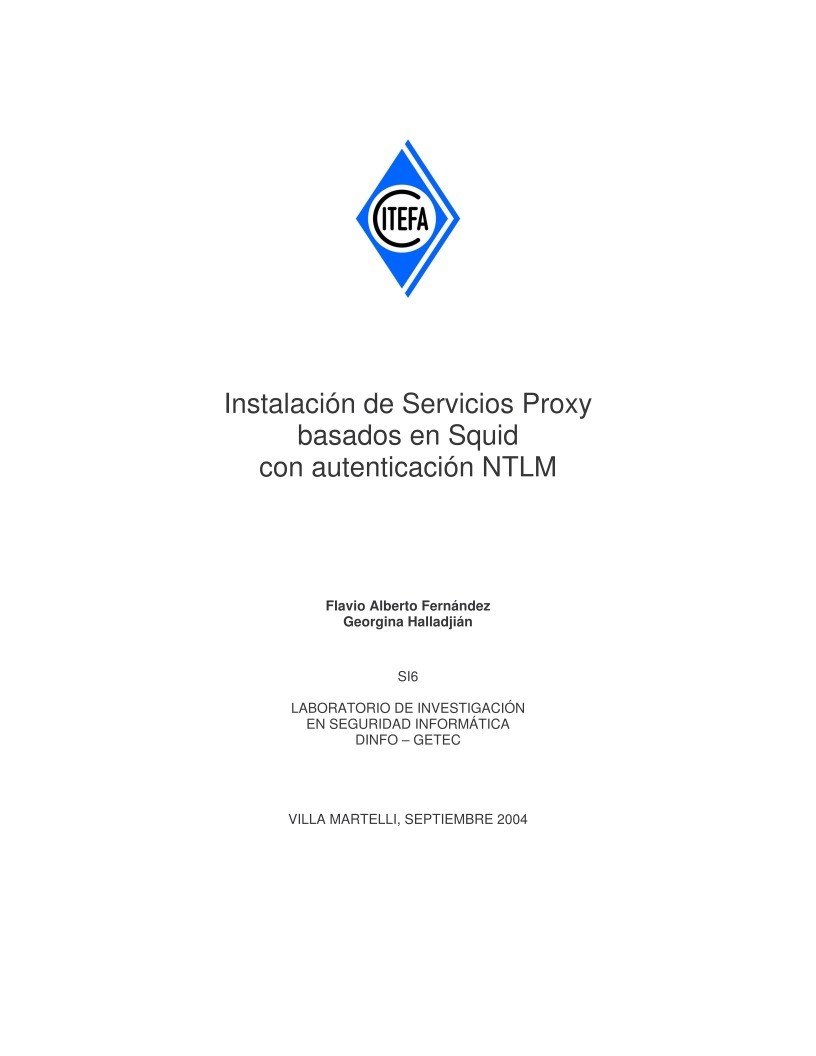 Imágen de pdf Instalación de Servicios Proxy basados en Squid con autenticación NTLM