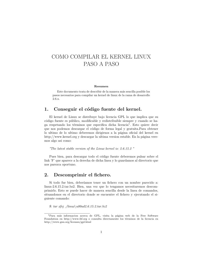 Imágen de pdf Como compilar el Kernel linux paso a paso
