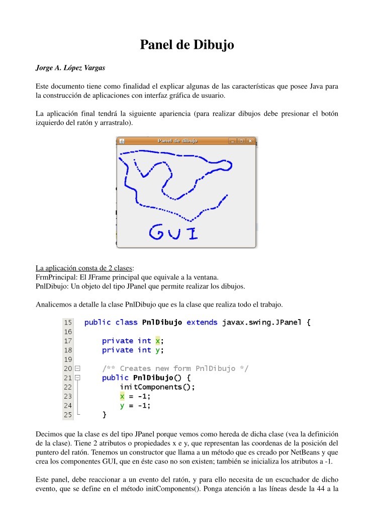 Imágen de pdf Panel de dibujo en Java