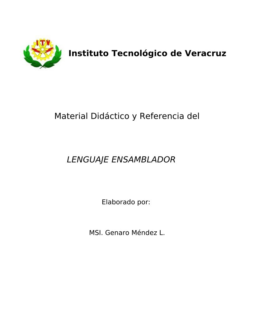 Imágen de pdf Material Didáctico y Referencia del lenguaje Ensamblador