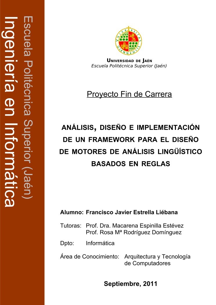 Imágen de pdf Análisis, diseño e implementación de un framework para el diseño de motores de análisis lingüístico basados en reglas