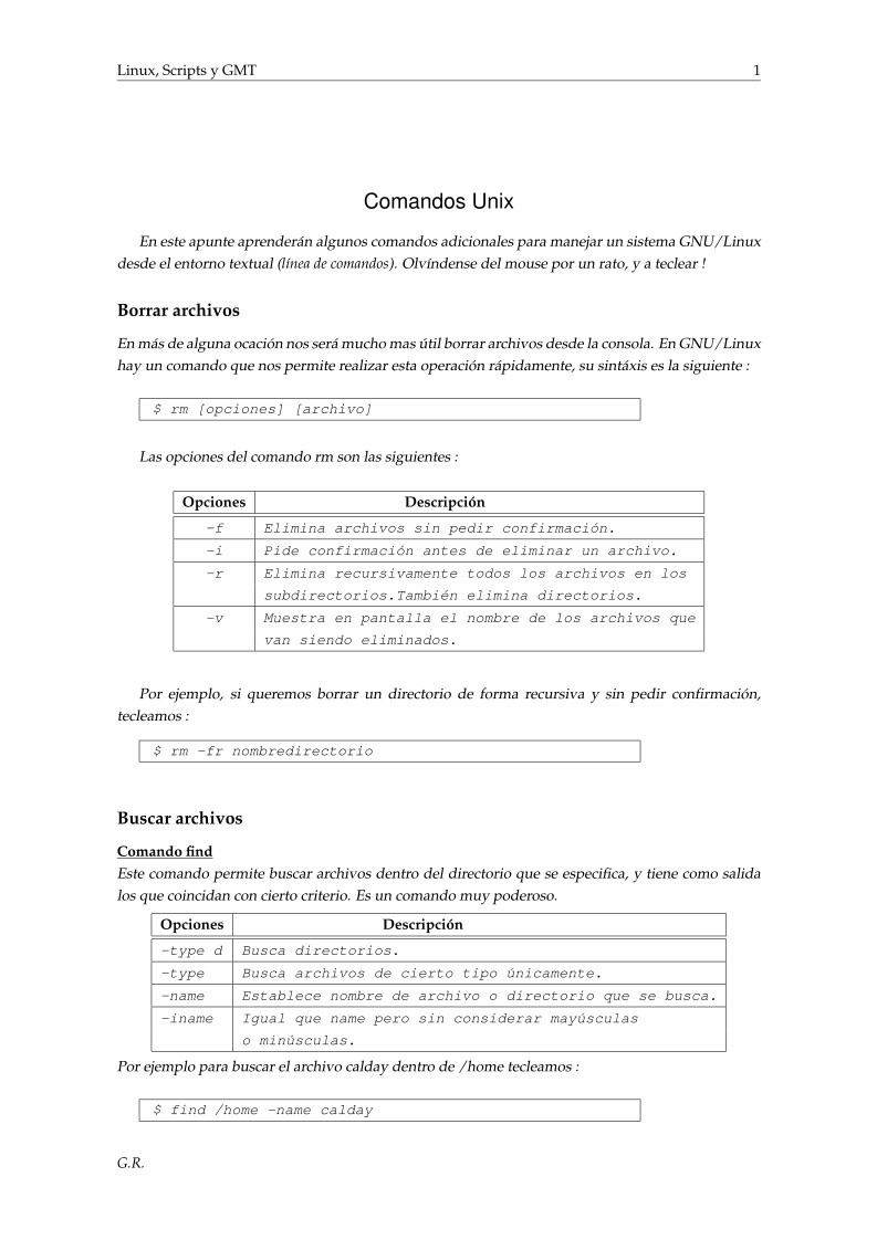 Imágen de pdf Comandos Unix - Linux, Scripts y GMT