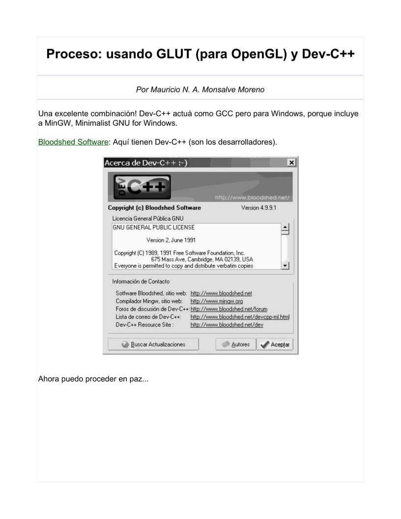 Imágen de pdf Proceso: usando GLUT (para OpenGL) y Dev-C++