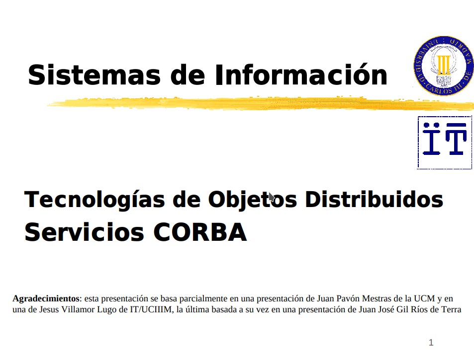 Imágen de pdf Tecnologías de Objetos Distribuidos Servicios CORBA