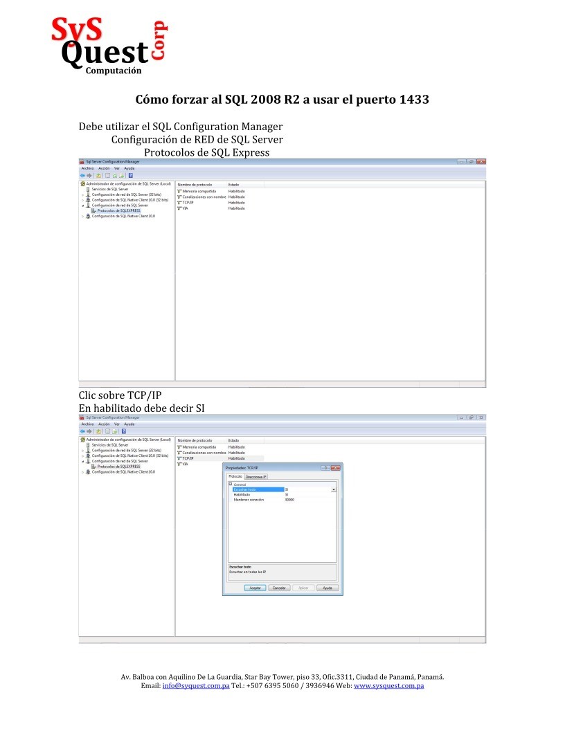Imágen de pdf Cómo forzar al SQL 2008 R2 para usar el puerto 1433