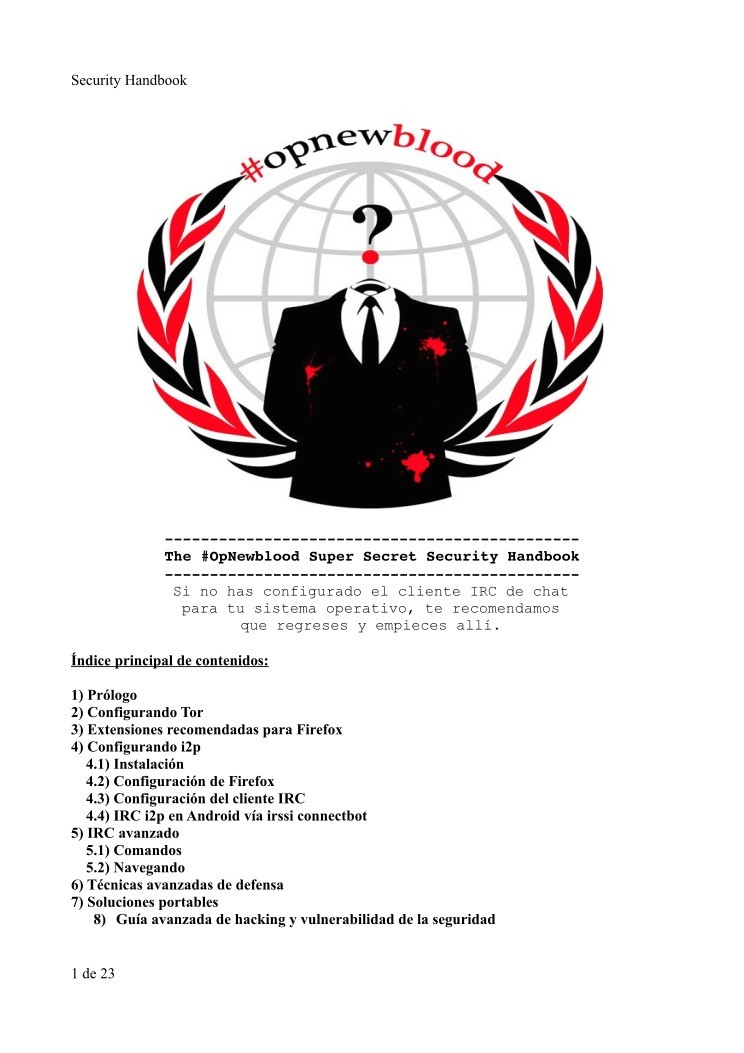 Imágen de pdf The #OpNewblood Super Secret Security Handbook