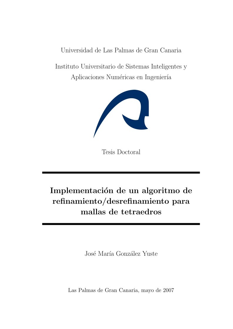 Imágen de pdf Implementación de un algoritmo de refinamiento/desrefinamiento para mallas de tetraedros