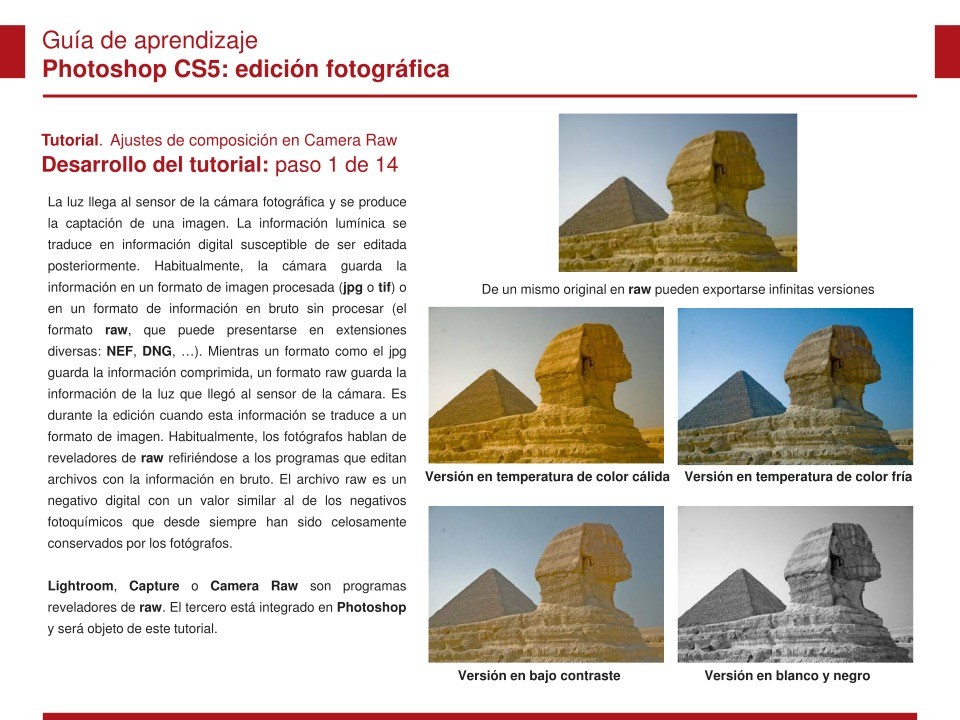 Imágen de pdf Tutorial. Ajustes de composición en Camera Raw - Photoshop CS5: edición fotográfica - Guía de Aprendizaje