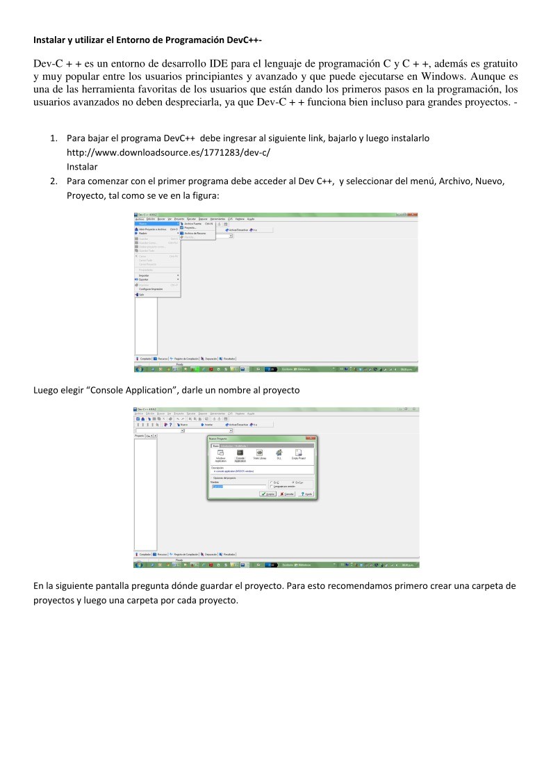 Imágen de pdf Instalar y utilizar el Entorno de Programación Dev C++