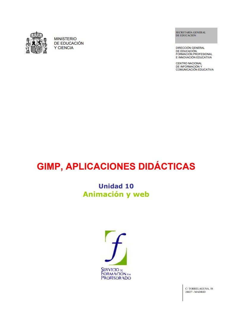 Imágen de pdf Unidad 10 - Animación y web - Aplicaciones didácticas con Gimp