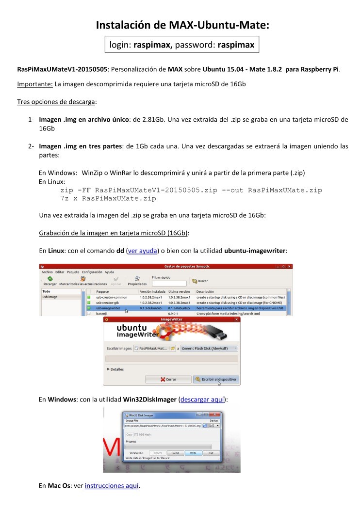 Imágen de pdf Instalar RasPiMAX Ubuntu Mate