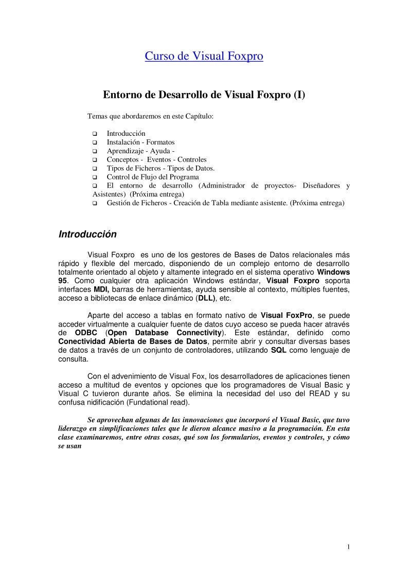 Imágen de pdf Curso de Visual Foxpro