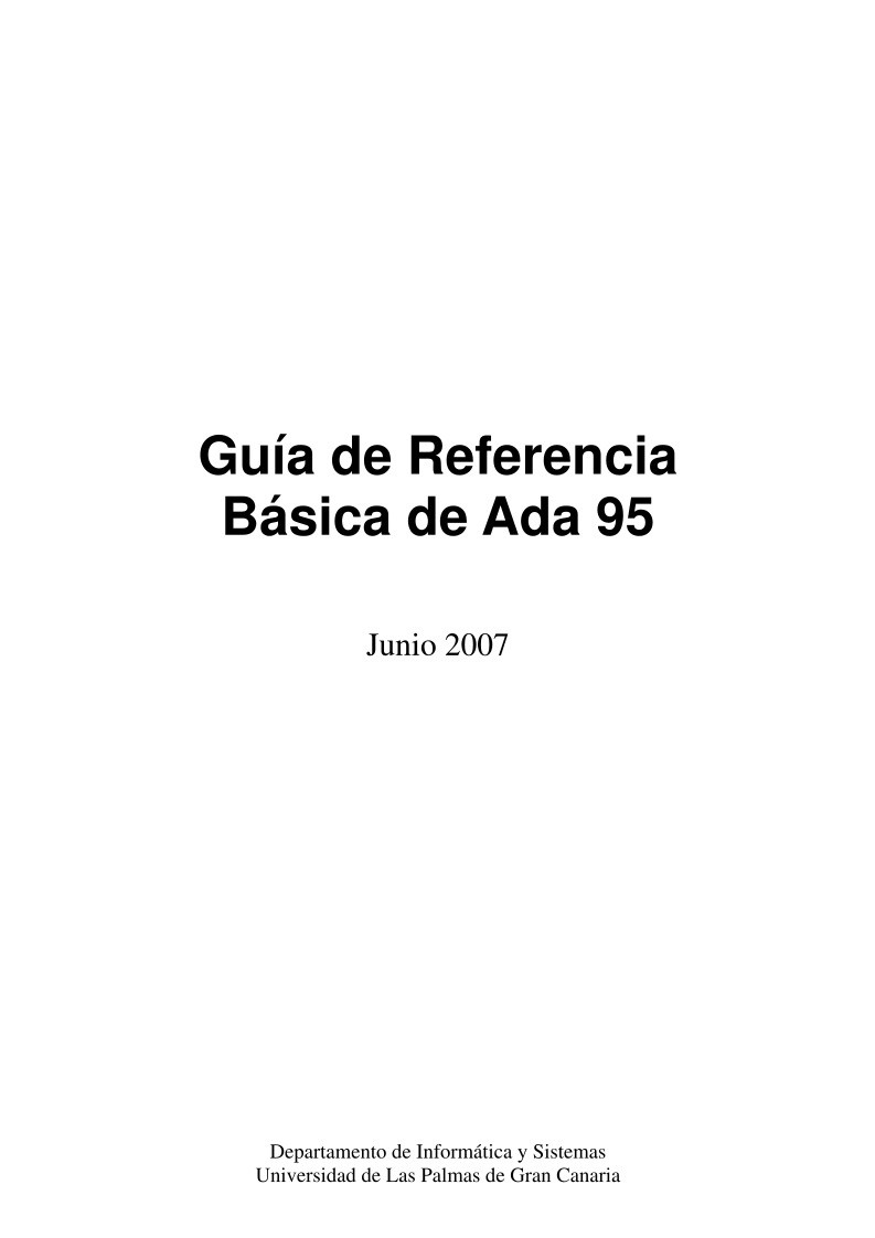 Imágen de pdf Guía de Referencia Básica de Ada 95