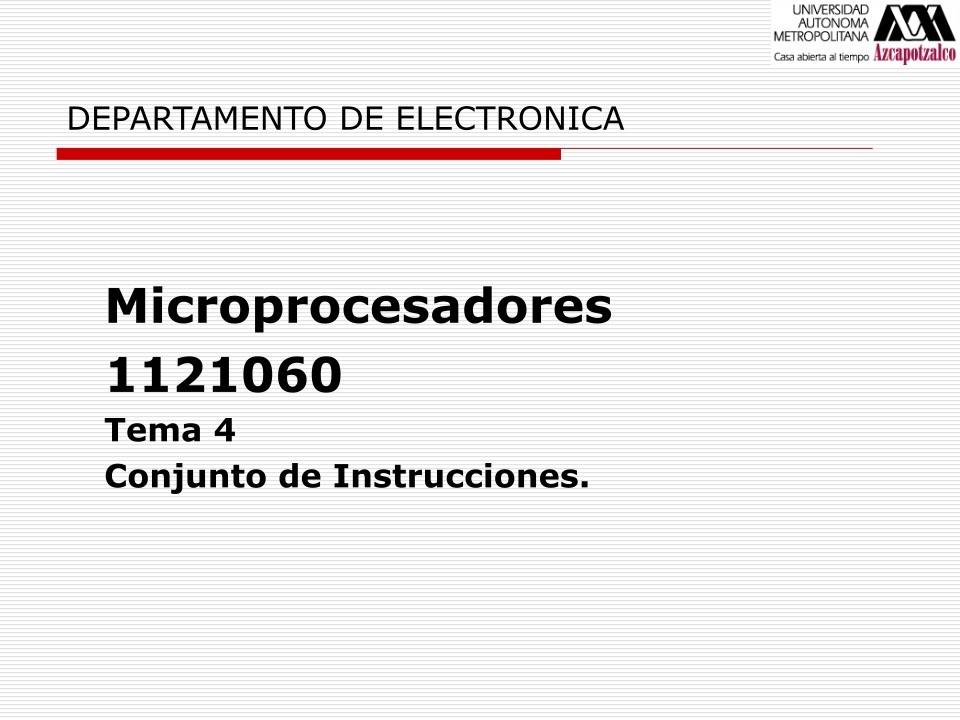 Imágen de pdf Tema 4 Conjunto de Instrucciones - Microprocesadores