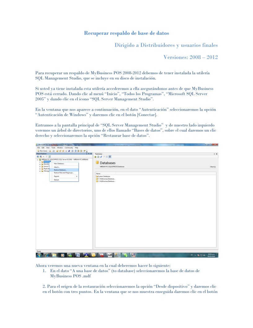 Imágen de pdf Recuperar respaldo de MyBusiness POS 2008 2012