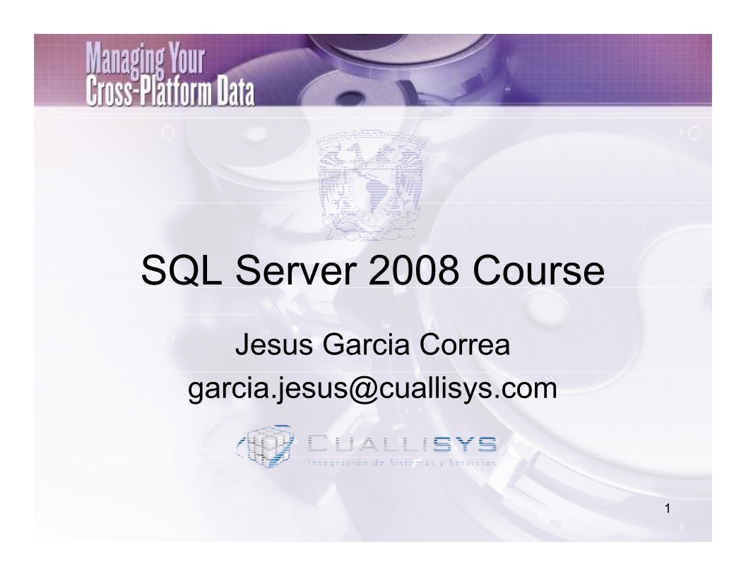 Imágen de pdf SQL Server 2008 Course