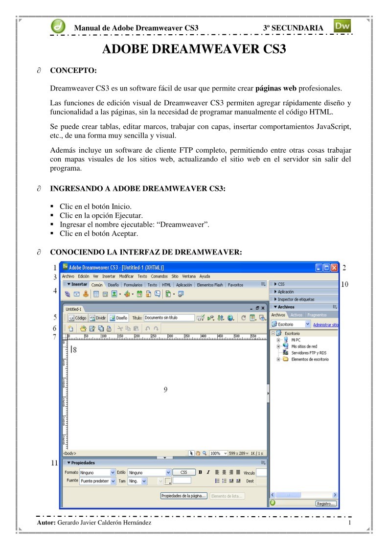 Imágen de pdf Adobe Dreamweaver CS3