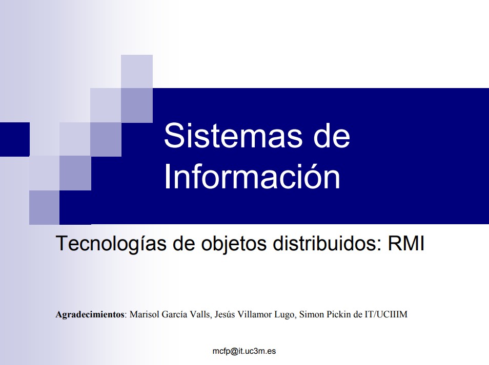 Imágen de pdf Tecnologías Web: RMI