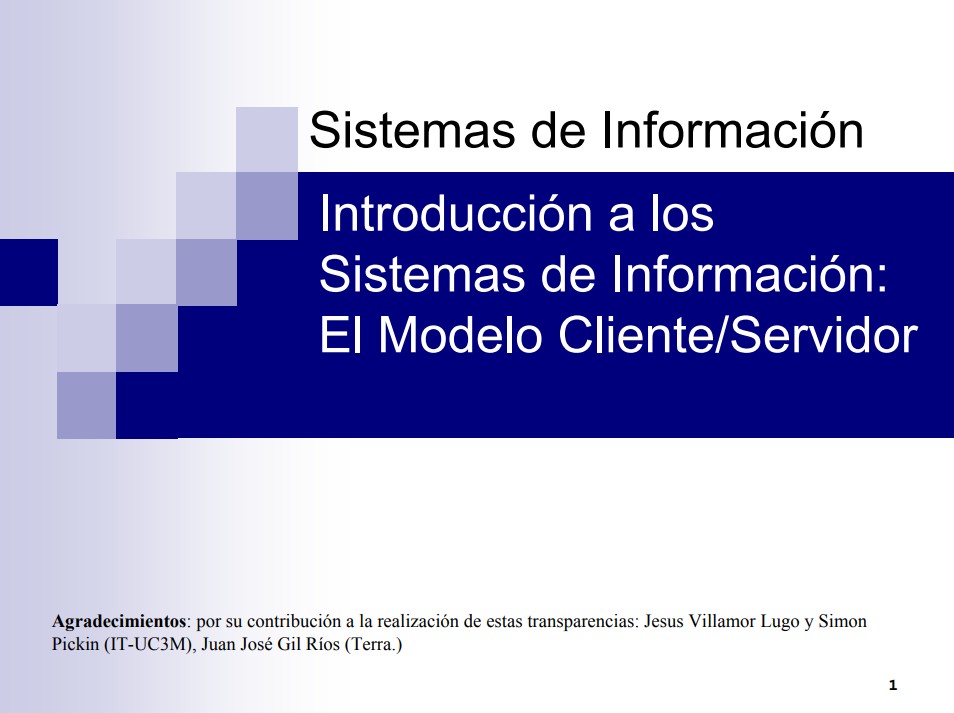 Imágen de pdf Introducción a los Sistemas de Información: El modelo Cliente/Servidor